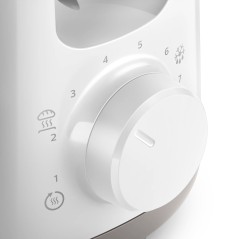 "Philips Daily Collection HD2590 Toaster - Sleek White Design for Perfectly Toasted Bread Every Time!"